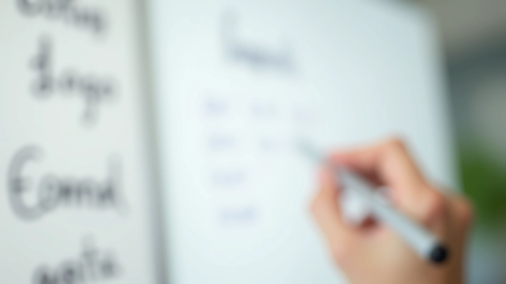 Whiteboard with written expense categories, spending totals, and analysis notes with hand pointing at patterns