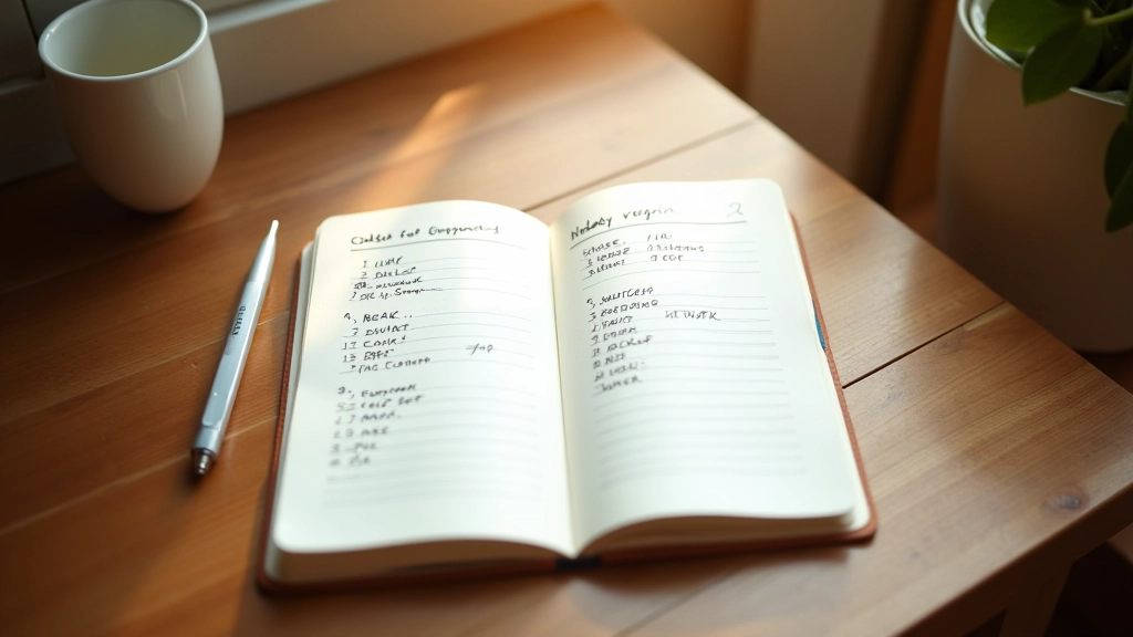 Open notebook with handwritten expense categories and amounts recorded